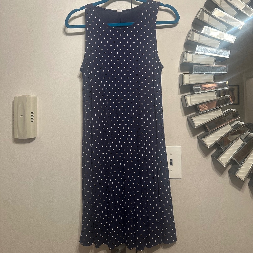 Adorable Blue and White Polka Dot Tank Dress
